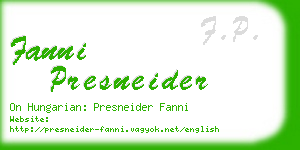 fanni presneider business card